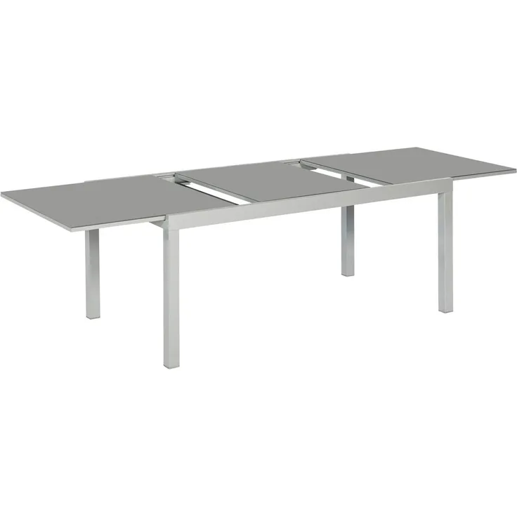 Carrara Gartenmöbel Set 9tlg, Semi Ausziehtisch, schwarz