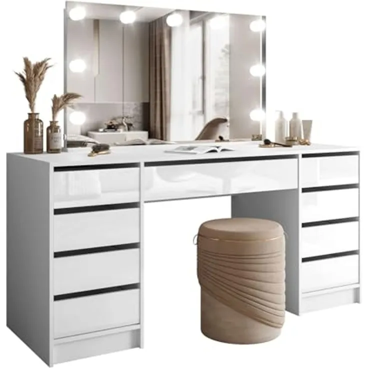 Lookway Schminktisch MADA ELITE II mit Spiegel und Beleuchtung