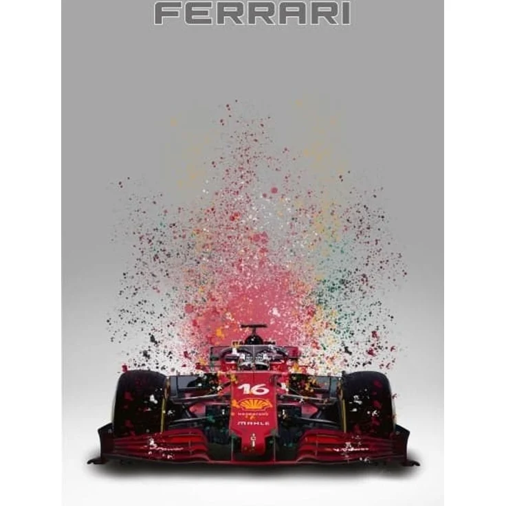Poster Formel 1 Rennwagen Aquarell · Deko Print ohne Rahmen - FERRARI / 40x60 cm