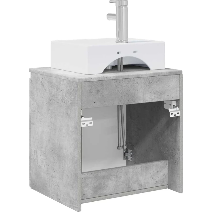 vidaXL Wandmontierter Waschbeckenunterschrank Betongrau 890415 – Bild 5
