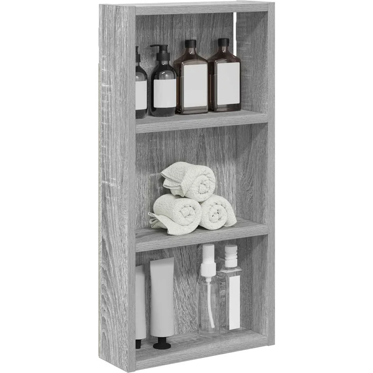 vidaXL Badezimmer-Wandschrank Graues Sonoma 30 x 10 x 60,5 cm 889324 – Bild 3