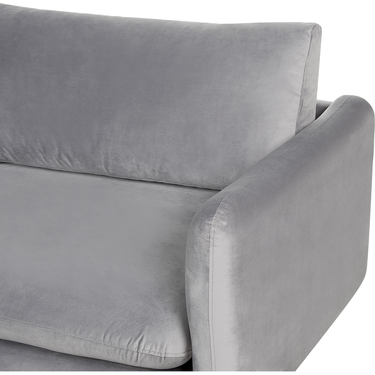 Ecksofa 4-Sitzer VINTERBRO Samtstoff Grau rechtsseitig – Bild 7