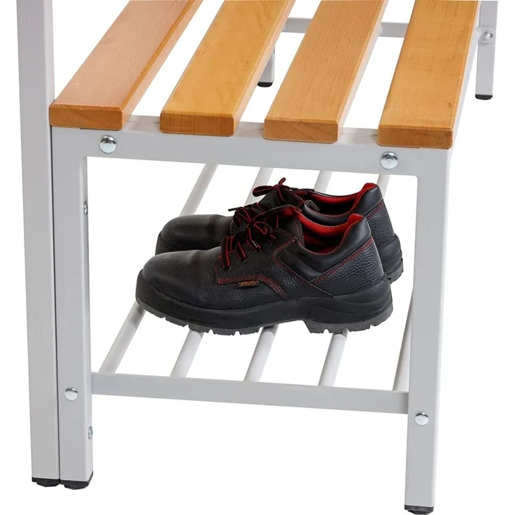 Garderobenbank einseitig mit Schuhrost 200 cm grau – Bild 6