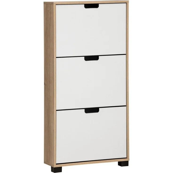 Schildmeyer Schuhschrank Schuhkipper Emmik 159445, weiß Eiche Dekor/weiß matt, 59,8 x 19,5 x 124 cm