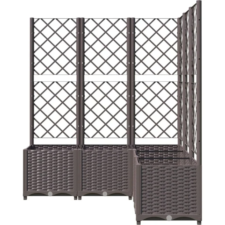 vidaXL Pflanzkübel mit Rankgitter Braun 120x120x136 cm PP 318267 – Bild 3