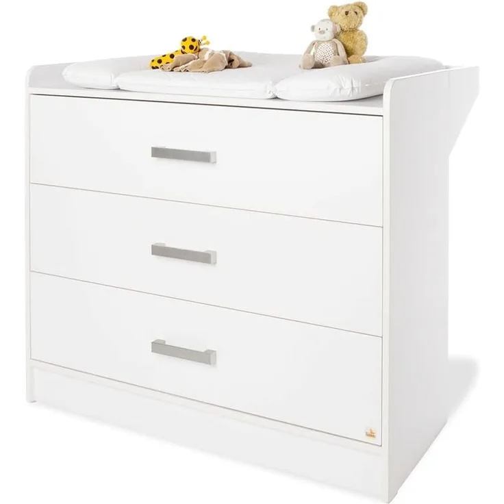 Pinolino 'Viktoria' Wickelkommode weiß, Wickelhöhe 84 cm, abnehmbarer Wickelaufsatz