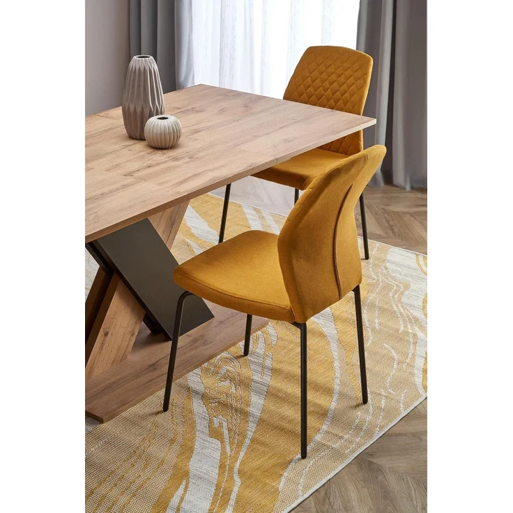 designimpex Esstisch Design HA-111 Tisch Eiche Wotan - Schwarz matt ausziehbar 130 bis 175 – Bild 2