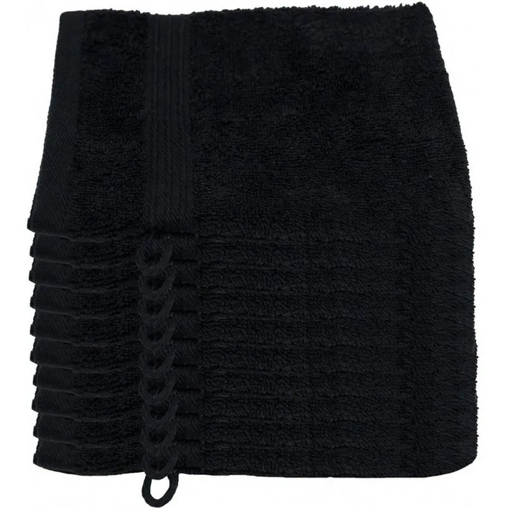 Julie Julsen Waschhandschuh 10-Waschhandschuh-Schwarz-Waschhandschuh 15 x 21 cm (10-tlg)