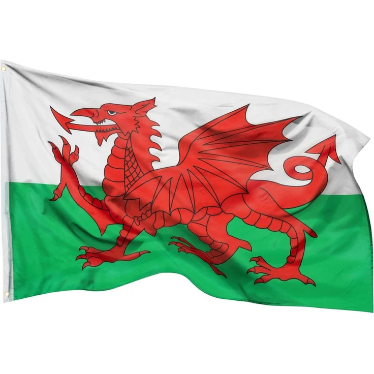 PHENO FLAGS Wales Flagge 90x150 cm - wetterbeständige Fahne mit Messingösen, 100% Polyester, robuste Doppelnaht & in lebendigen Farben - ideal für Flaggen-Liebhaber