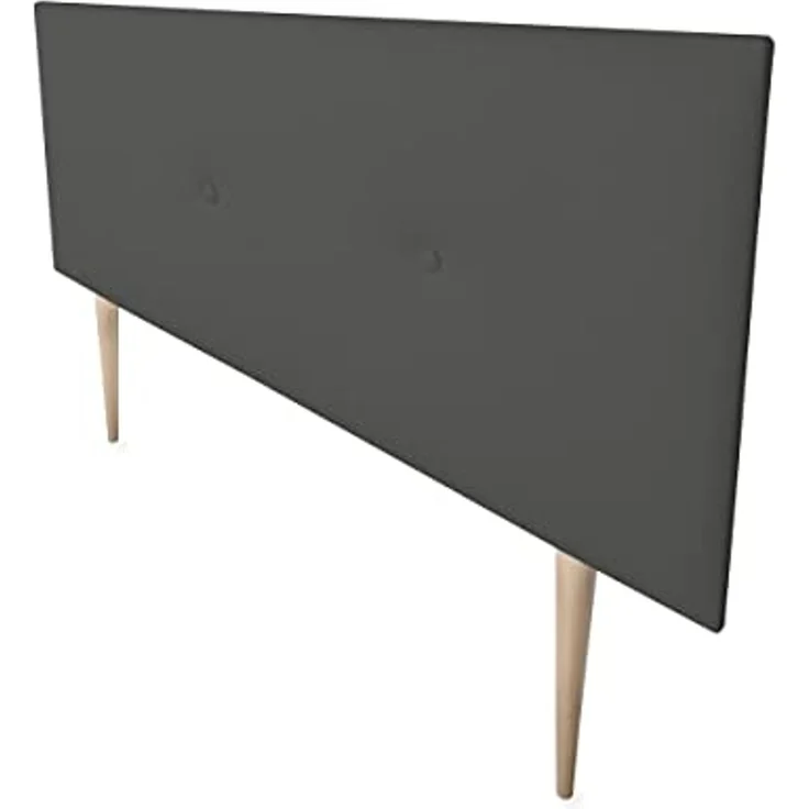 Dreaming Online, inklusive Beschlägen und Schrauben Kopfteil mit Polsterung, Modell Mailand, mit Beinen, Bezug aus hochwertigem Kunstleder, Holz Lederimitat, Grau, 115 x 60 cm (Bett 105) – Bild 5