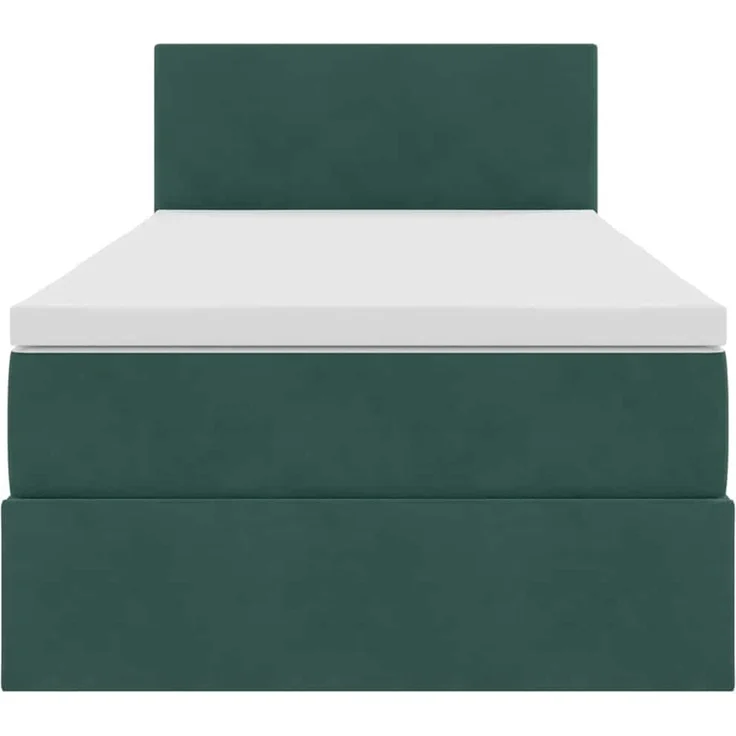 vidaXL Aufbewahrungsbett mit Kopfteil Dunkelgrün 90 x 190 cm Samt 3370668 – Bild 7