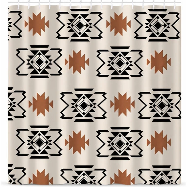 Duschvorhang im Indianer-Stil wasserdicht und schimmelresistent Mehrfarbig 300 x 180 cm – Bild 1