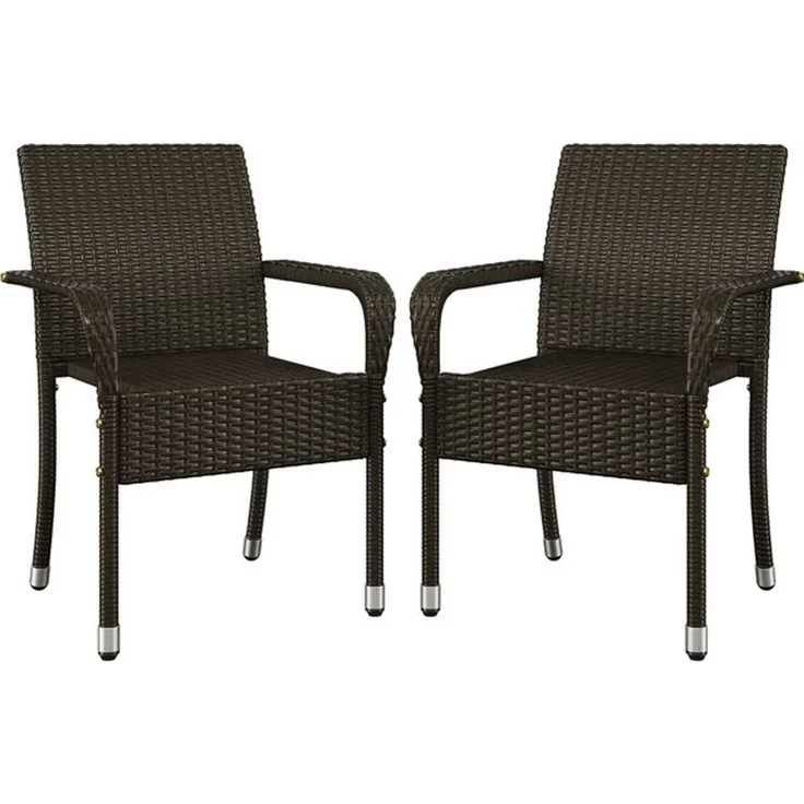 Yaheetech Gartenstuhl 2/4/6er-Set Esszimmerstuhl Rattan-Optik mit Metallbeinen (2 St), Küchenstuhl fürs Esszimmer/Balkon/Terrasse – Bild 4