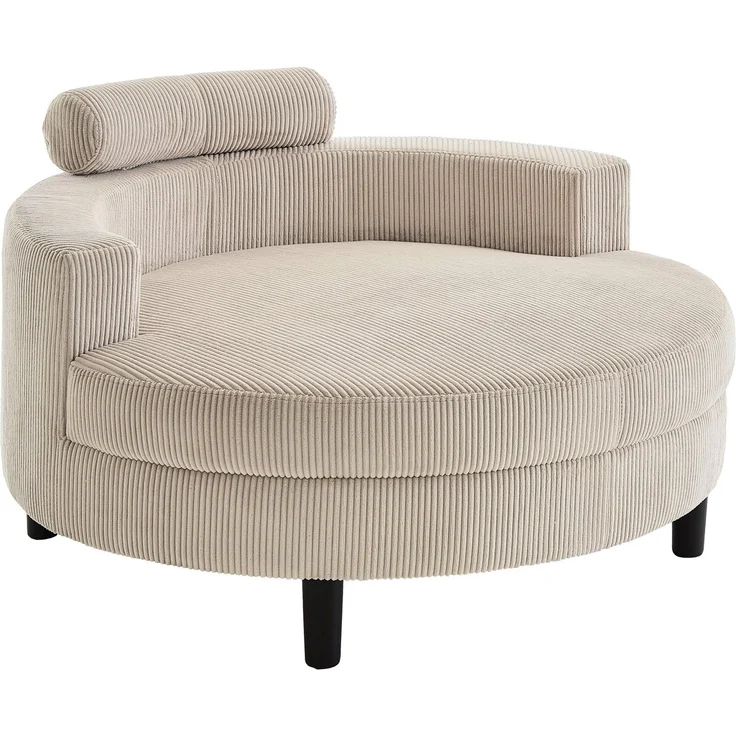ATLANTIC home collection Loveseat Ravi, XXL- Sessel, inklusive Stauraumhocker, Rückenkissen & drei Zierkissen – Bild 5