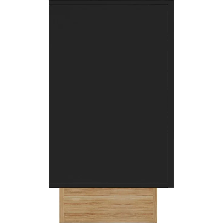 DESVIAE Sideboard mit 4 Türen und U-Relief 160x75x38 cm Spanplatte Schwarz-Holzoptik – Bild 6