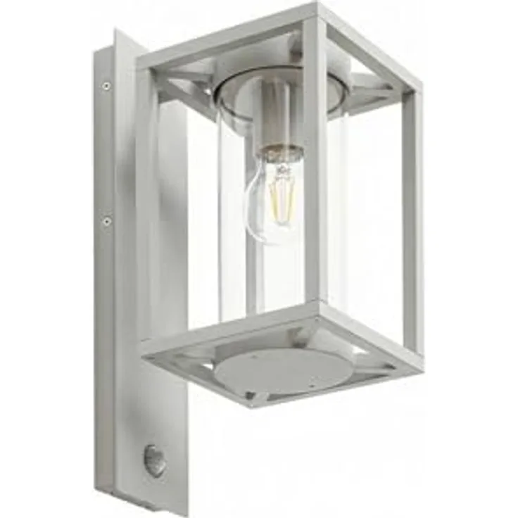 Lucande Wandleuchte Ferda, moderne Außenlampe mit Bewegungsmelder, spritzwassergeschützt, Aluminium, E27, 1-flammig für Terrasse, Balkon und Garten