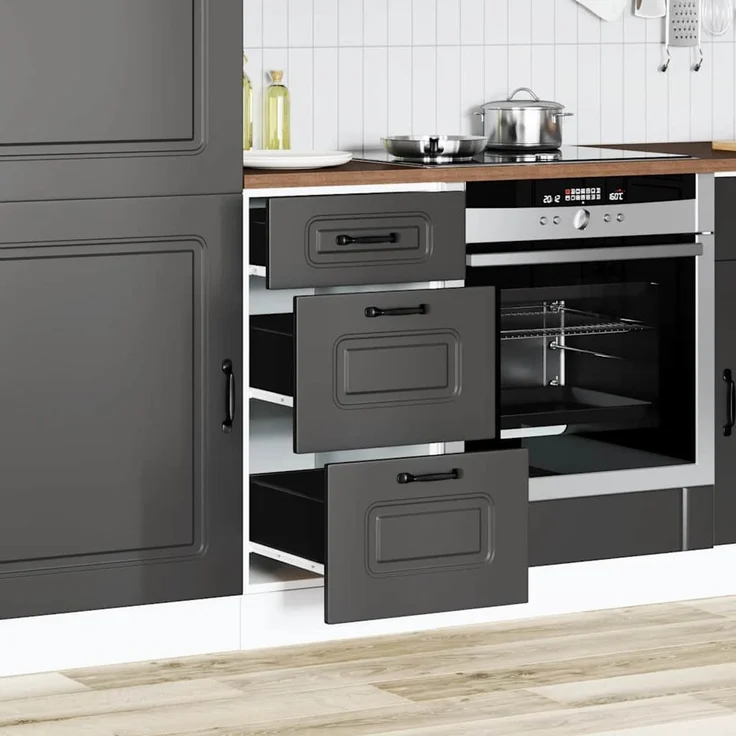 vidaXL Küchenunterschrank „Kalmar“ Schwarz Holzwerkstoff 854241 – Bild 3