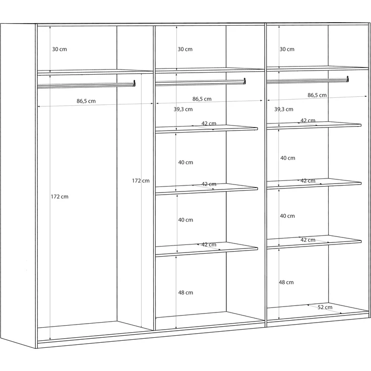 Drehtürenschrank >EDWAL< in sandfarbig / Mauvelle Eiche Dekor - 266,1x210,5x54,2cm (BxHxT) – Bild 4