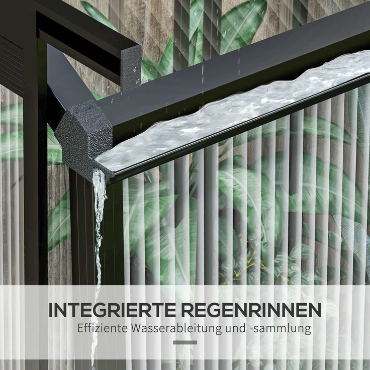 Outsunny Gewächshaus, Aluminiumlegierung, Polycarbonat, Schwarz, 192L x 131B x 203H cm – Bild 8