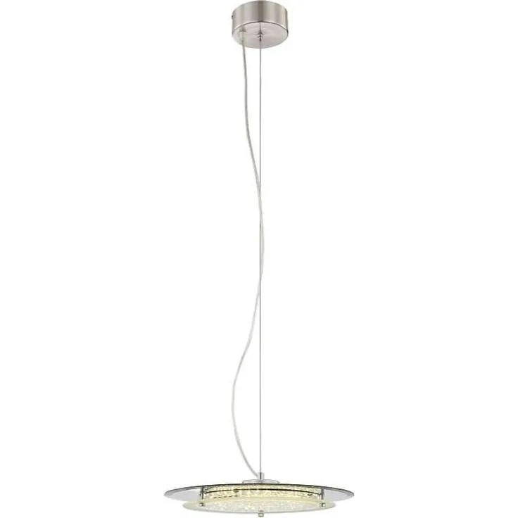 LED Hängeleuchte, Kristalle, Glasschirm, H 105 cm, JORDI