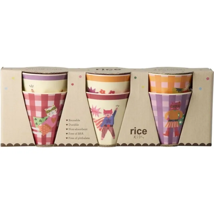 rice Kinderbecher Rice Melamin 6er-SET Becher Klein - Super Hero Rot 160ml, 1-tlg, Melamin