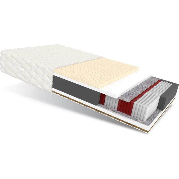Matratze 160x200 Multipocket Taschenfederkern FORGIA 7 Zonen H3 H5 20 cm Latex Kokos Polyurethanschaum Jersey