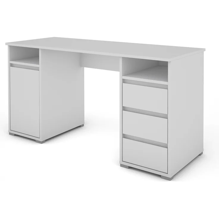 Schreibtisch >LOBO< in Weiß 138 x 75 x 55 cm (BxHxT) – Bild 4