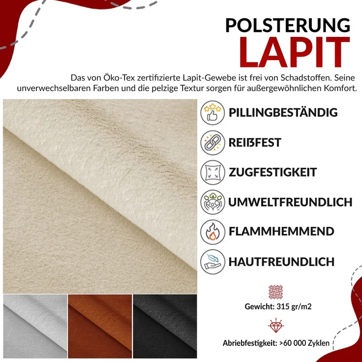 Ecksofa U-Form, mit Bettkasten, Bettfunktion und Einstellbare Kopfstützen, Sofa big XXL - PETER U - Dunkelgrau Plüsch – Bild 9