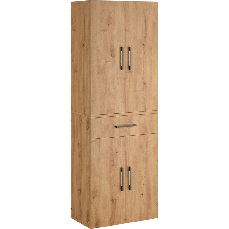 Bellamio 'Apol' Mehrzweckschrank, Eichenoptik, 176x33x60 cm, Aktenschrank mit Schublade und 5 Ablagefächern – Bild 10