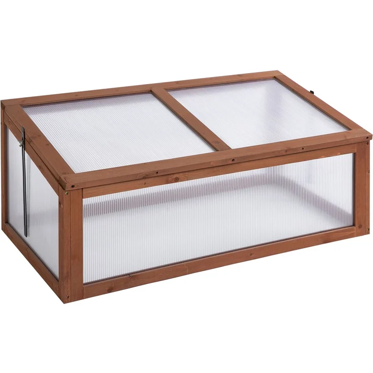 MELAYR, Mini-Gewächshaus, Kleines Gewächshaus für den Garten, mit PC-Platten, 100 x 65 x 40 cm, Braun – Bild 2