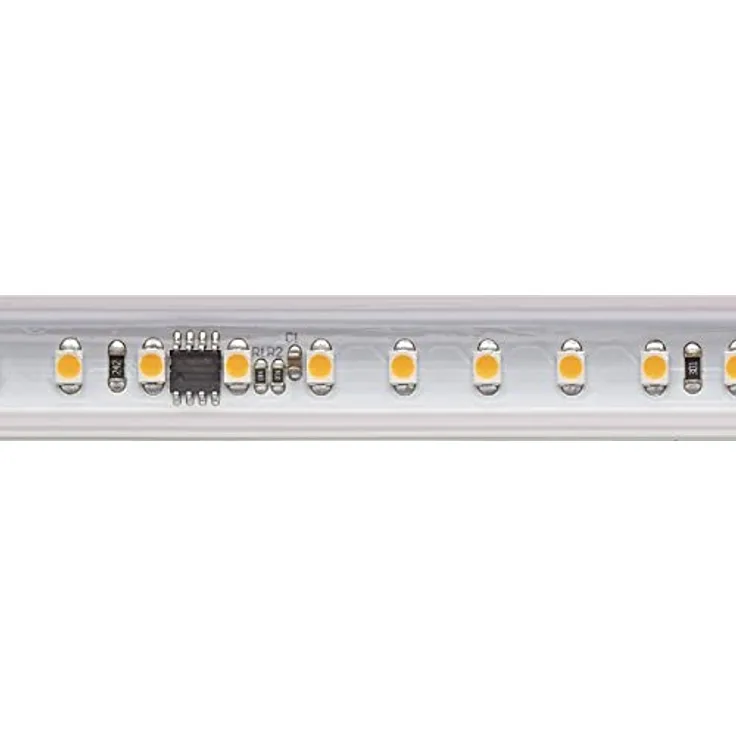 SIGOR Hochvolt LED Strip 10m, 8W/m, 3000K, 120LED/m, IP65, 230V, 560lm/m, Ra90, transparent