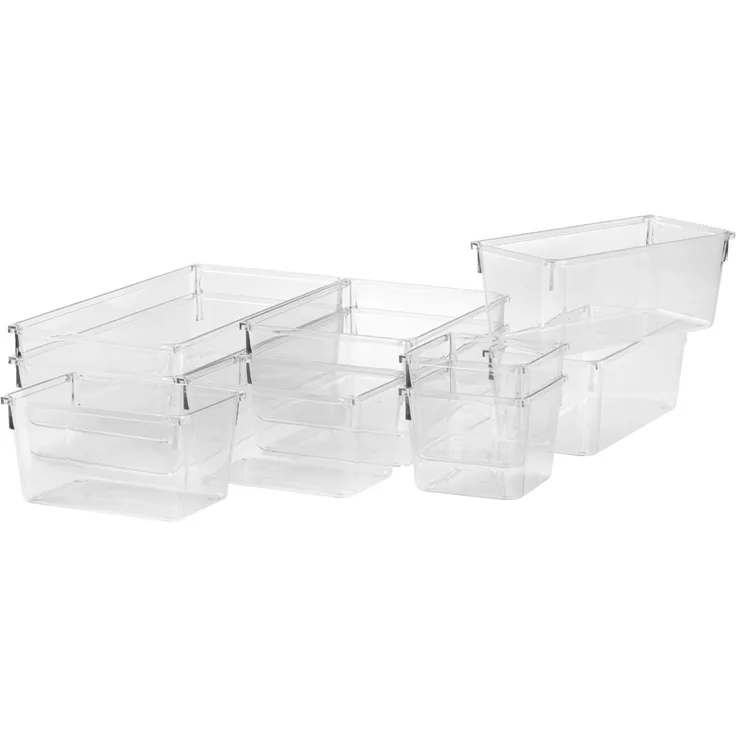 Homeware Ordnungssystem 10-tlg, Kunststoff klar, 35 x 24 x 16 cm