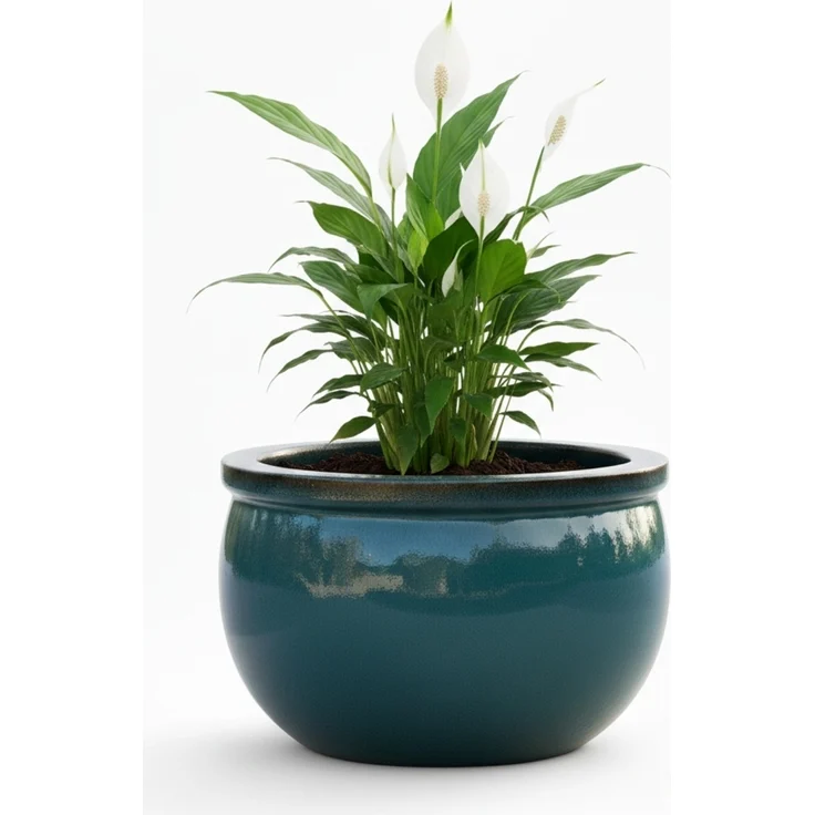 Keramik-Pflanzgefäß 41 × 25 cm – glänzend Grün, handgefertigt – Bild 7