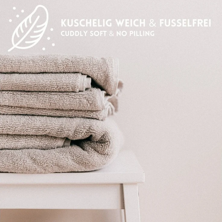 Hometex Premium Textiles Handtuch in nachhaltiger Premium Qualität 450 g/m², 2er Duschtücher, Kuschelig weich und sehr saugfähig, Extra flauschige Hotel-Qualität – Bild 3