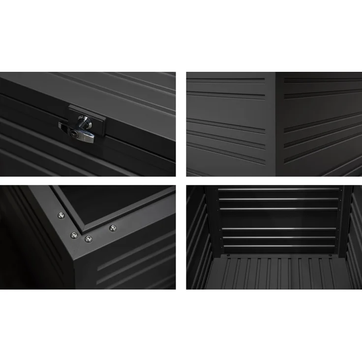 Weide Gartenbox | 100% Aluminium | Aufbewahrungsbox 1050 L | Outdoor Box mit Deckel | 160 x 86 x 79 cm – Bild 5