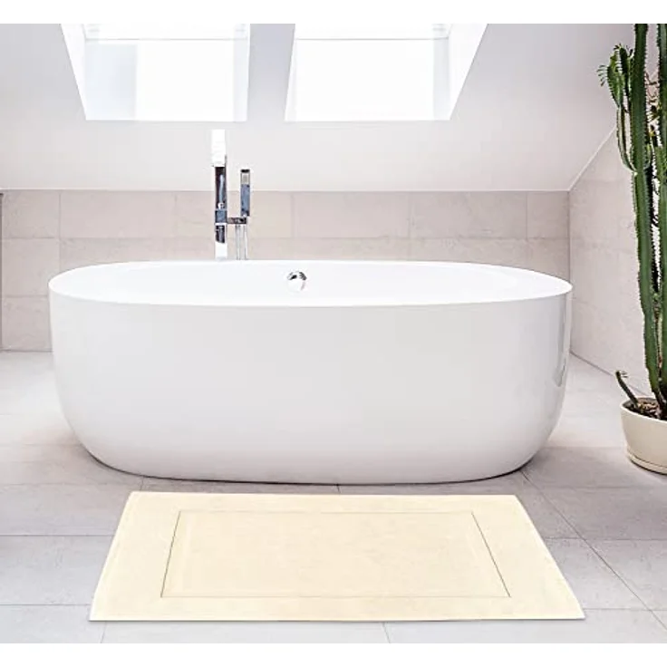 Utopia Towels UT1044 Badematten aus Baumwolle, gebändert, elfenbeinfarben, ohne Badezimmerteppich, 53,3x86,4 cm, 100% ringgesponnene Baumwolle, sehr saugfähig und maschinenwaschbar, – Bild 9