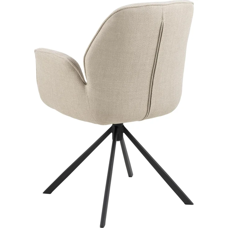 ACTONA GROUP Armlehnstuhl Sternfuß schwarz, drehbar, in Beige, Stoff - 62 x 90 x 61 cm (BxHxT) – Bild 9