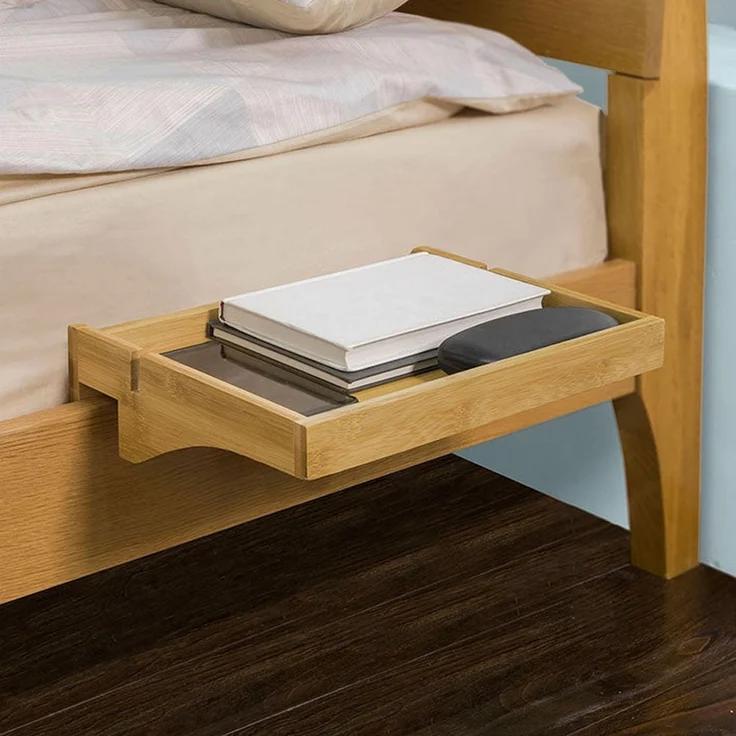 SoBuy NKD01-N Bettablage, Massivholz, Lackiert, Bambus, 36 x 9 x 25 cm – Bild 6