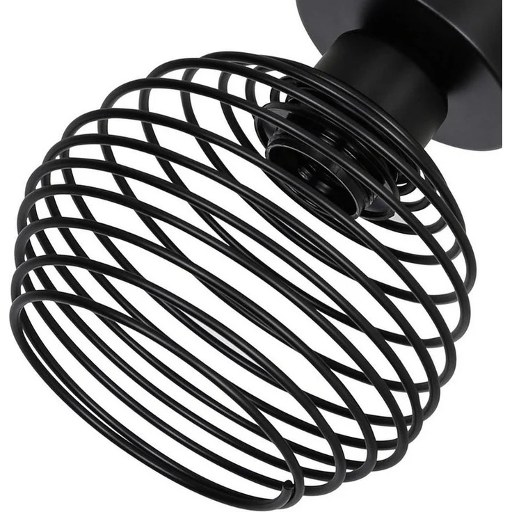 Nettlife Deckenleuchte Deckenleuchte Schwarz 2xE27 Metall Lampenschirm, LED wechselbar, Flur Küche Gang Schlafzimmer – Bild 2