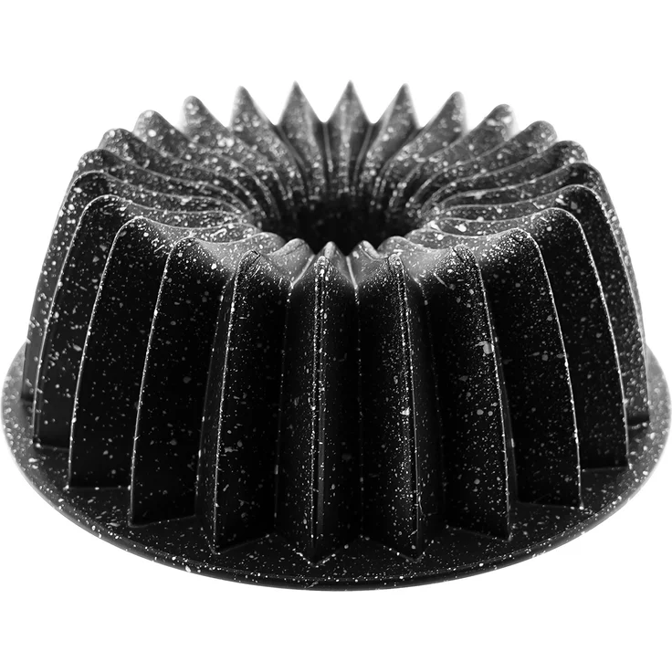 Backform Ø 26 cm aus Guss - Schwarze Form mit Rillenstruktur – Bild 2