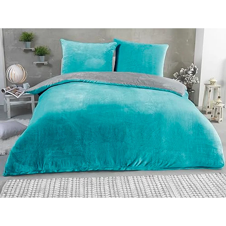 Malika Wendebettwäsche 135x200 + 80x80 cm Cashmere Touch Bettwäsche, atmungsaktiv, Mikrofaser, 2 teilig, Für Allergiker geeignet, pflegeleicht, angenehm weicher Stoff – Bild 2