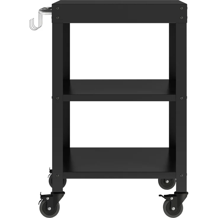 Outdoor Servierwagen Bolognano Stahl 81x50x50 cm Schwarz [casa. pro] – Bild 5