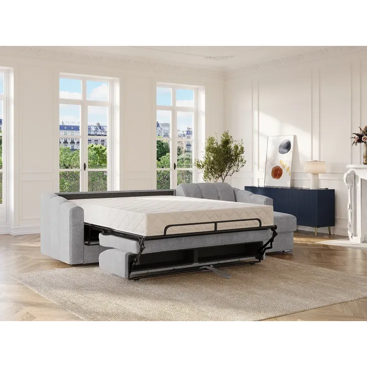 Vente-unique - DARIELO Sofa Stoff Grau - B 223 cm152 cm x H 93 cm x L 295 cm – Bild 3