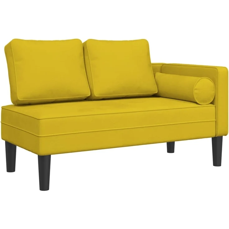 vidaXL Chaiselongue mit Kissen Gelb Samt – Bild 1