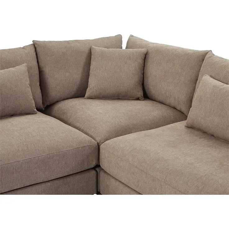 Vente-unique - SPERONE Sofa Stoff Schokoladenbraun - B 275 cm x H 85 cm x L 275 cm – Bild 4