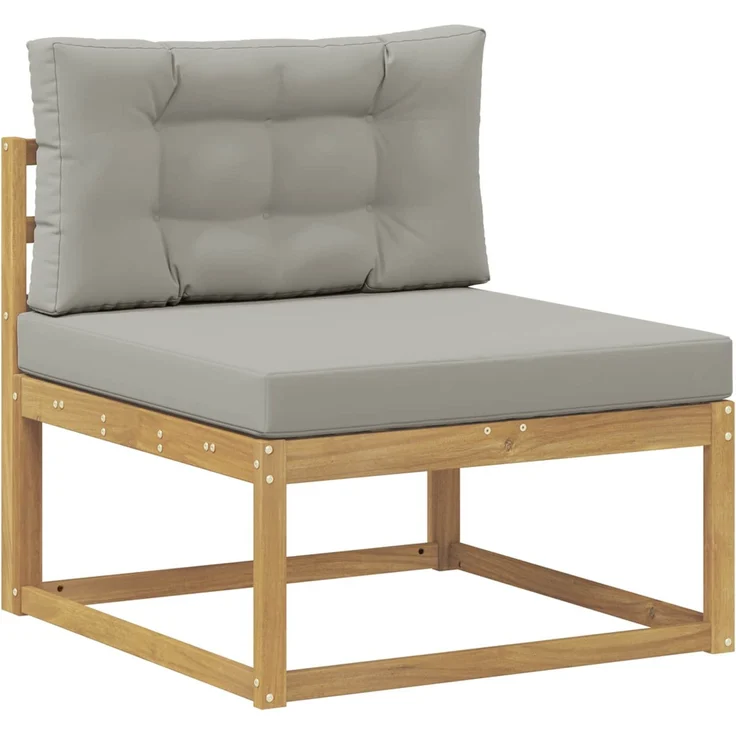 vidaXL Outdoor-Sofagarnitur 6 pcs Weiß und Hellgrau Polyester 3386585 – Bild 3