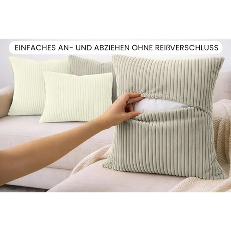 Amilian Dekokissen 4er Set mit Füllung - weiche Sofakissen - 2x 40x40 cm + 2x 35x45 cm, (4 Stück) Kuschelkissen - Couchkissen mit Kissenfüllung - Zierkissen – Bild 6