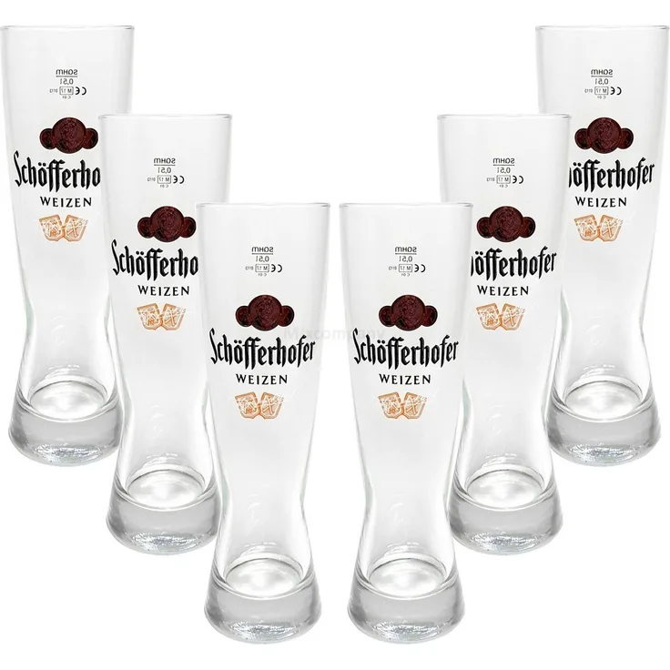 Schöfferhofer Weizen Bierglas Glas Gläser-Set - 6x Biergläser 0,5l geeicht