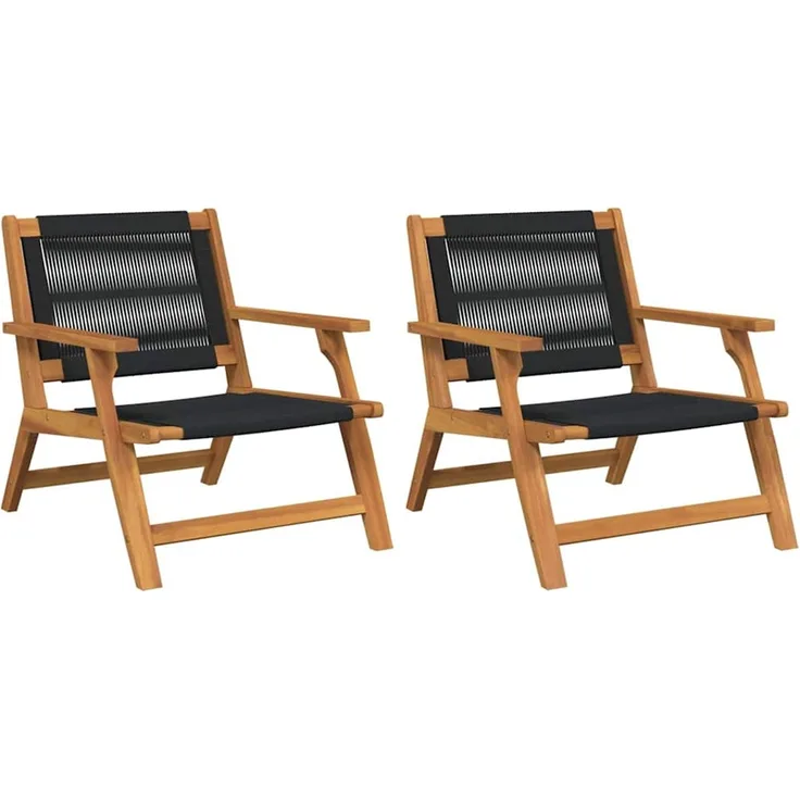 vidaXL gartenmöbel 2 pcs Schwarz 67 x 76 x 73 cm Massivholz Akazie 367831