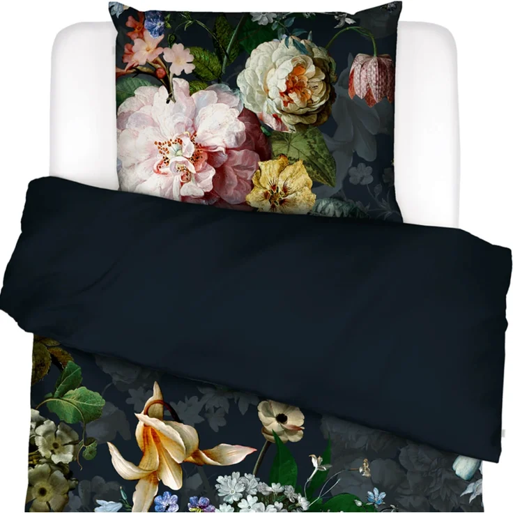 Essenza 'Fleur' Bettwäsche, Indigo Blue, 155x220 cm + 1 x 80x80 cm, Flanell – Bild 2